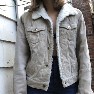 Faux Sherpa Corduroy Jacket